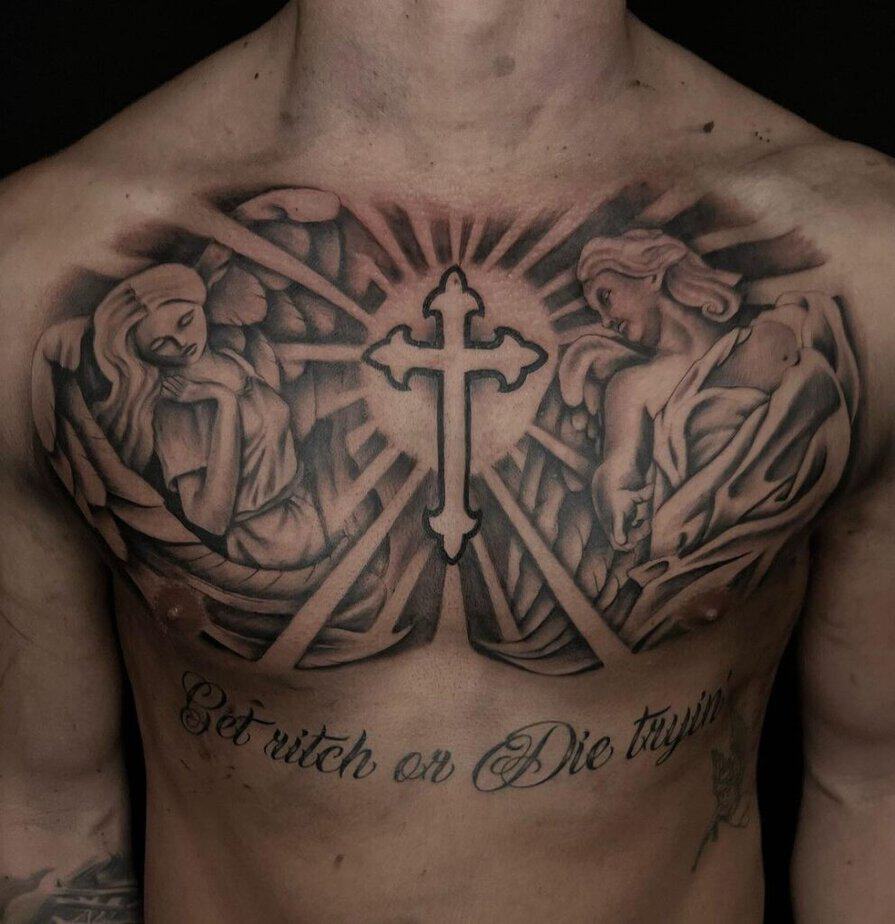 2. Kreuz Brust Tattoo