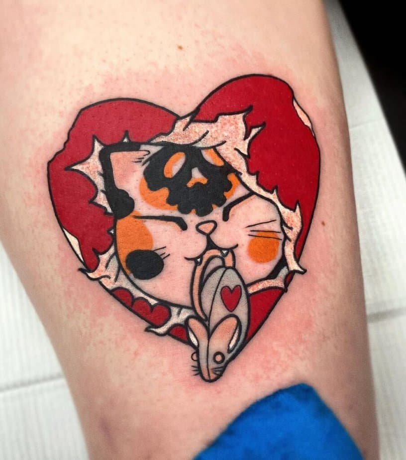 2. Ein hübsches Katzengesicht-Tattoo