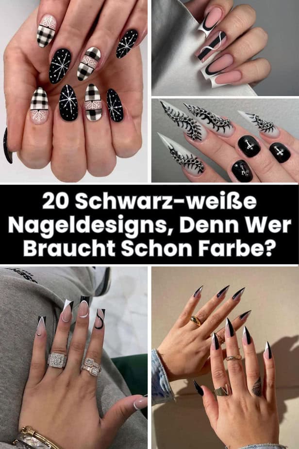 20 Schwarz-weiße Nageldesigns, Denn Wer Braucht Schon Farbe?
