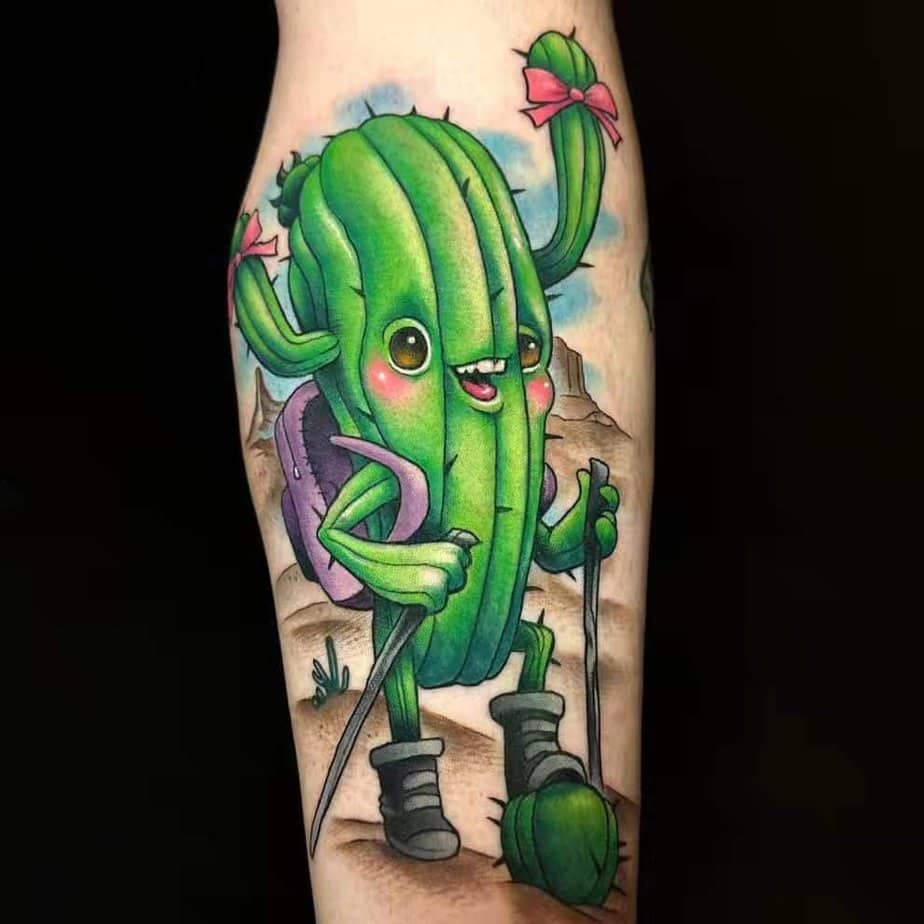 13. Ein Kaktus-Tattoo