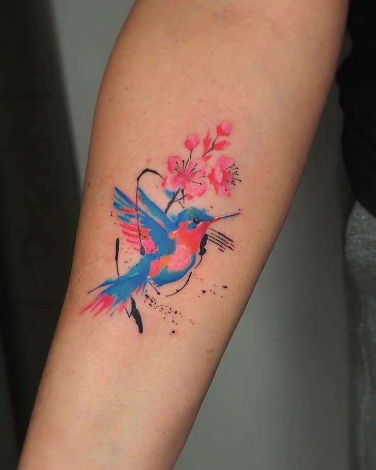13. Ein Kolibri-Tattoo