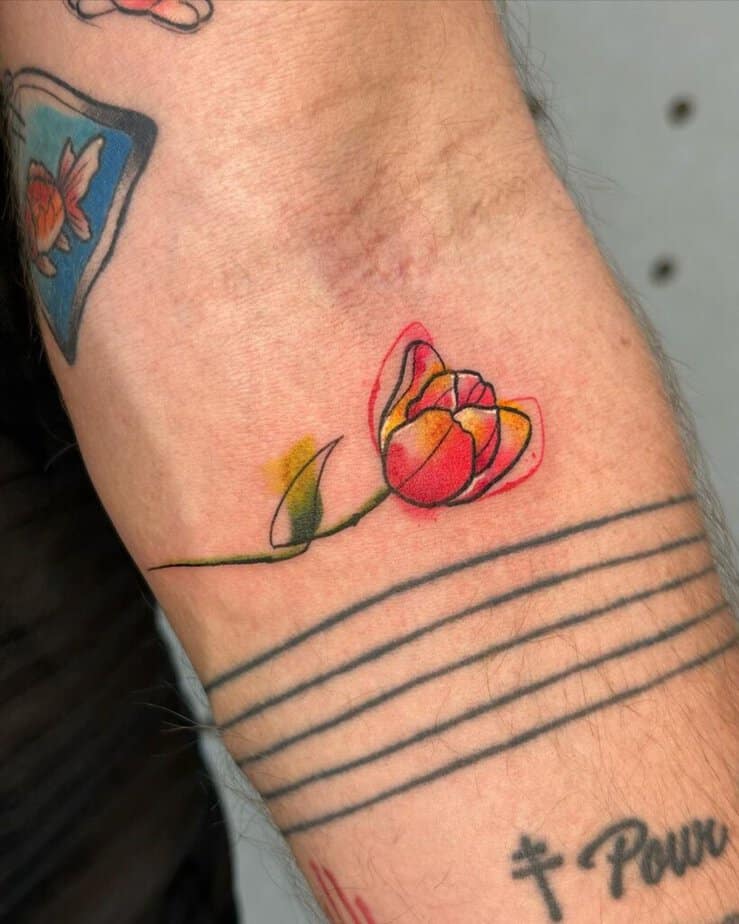 8. Ein Tulpen-Tattoo