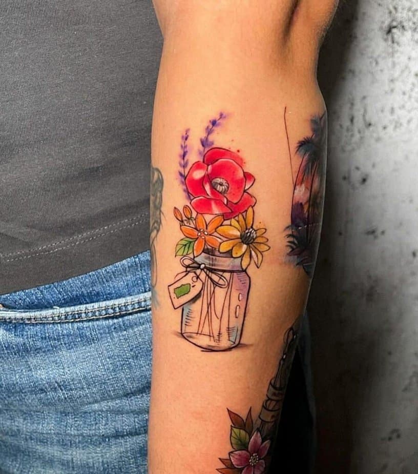 9. Ein Blumenarrangement-Tattoo