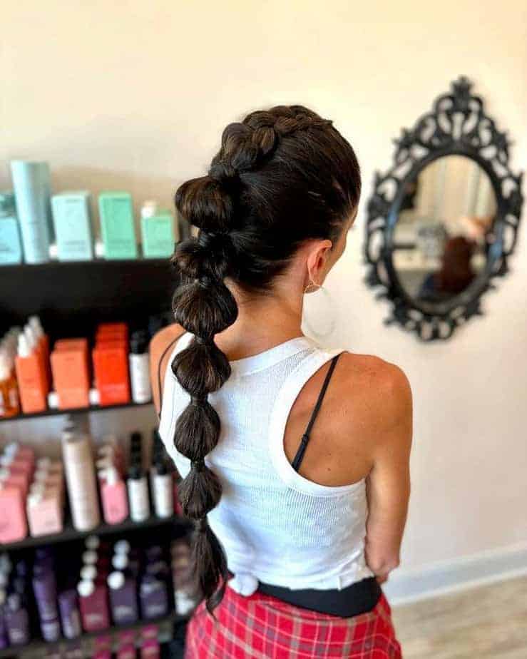 11. Bubble Braided Ponytail