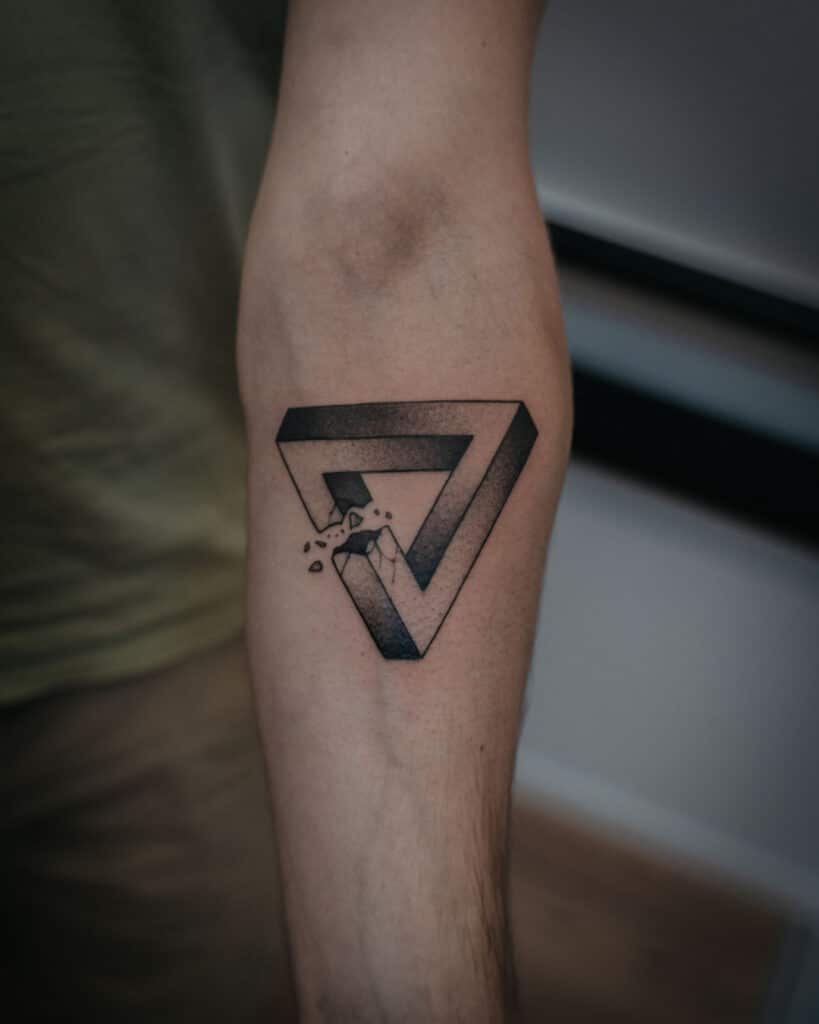 7. Ein gebrochenes Penrose-Dreieck-Tattoo 