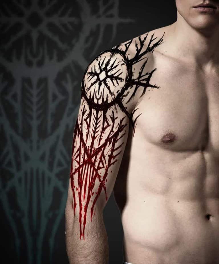2. Erstaunlich Oberarm Nordic Tattoo mit Dorn-Sigil