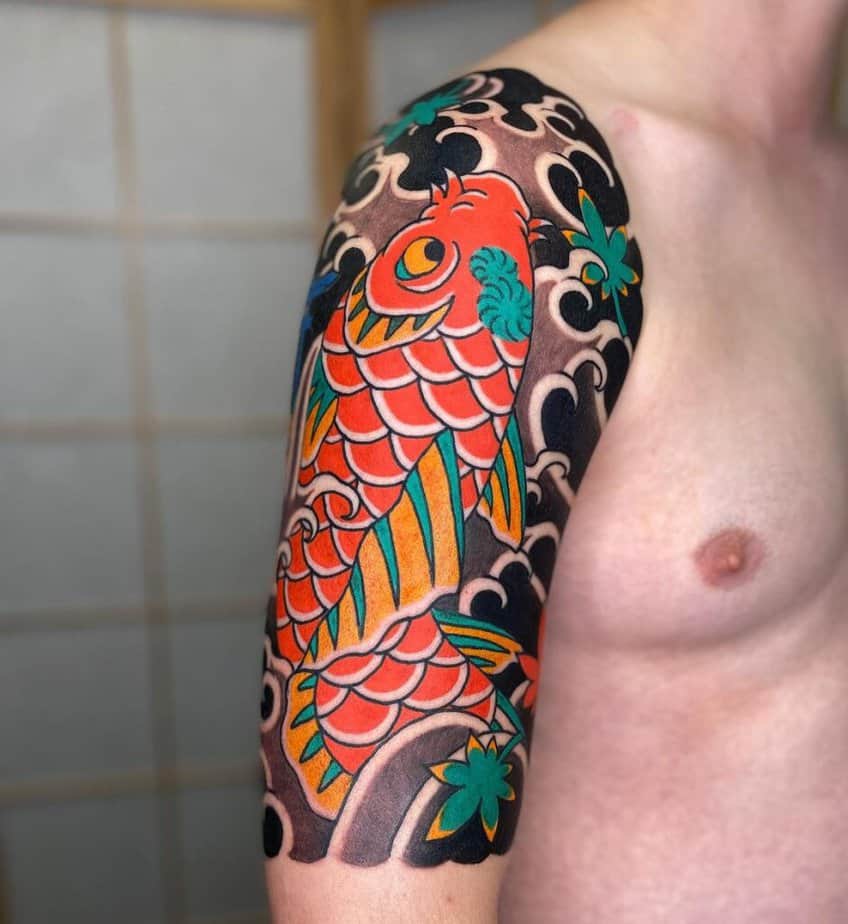 Roter Drache Koi Tattoo