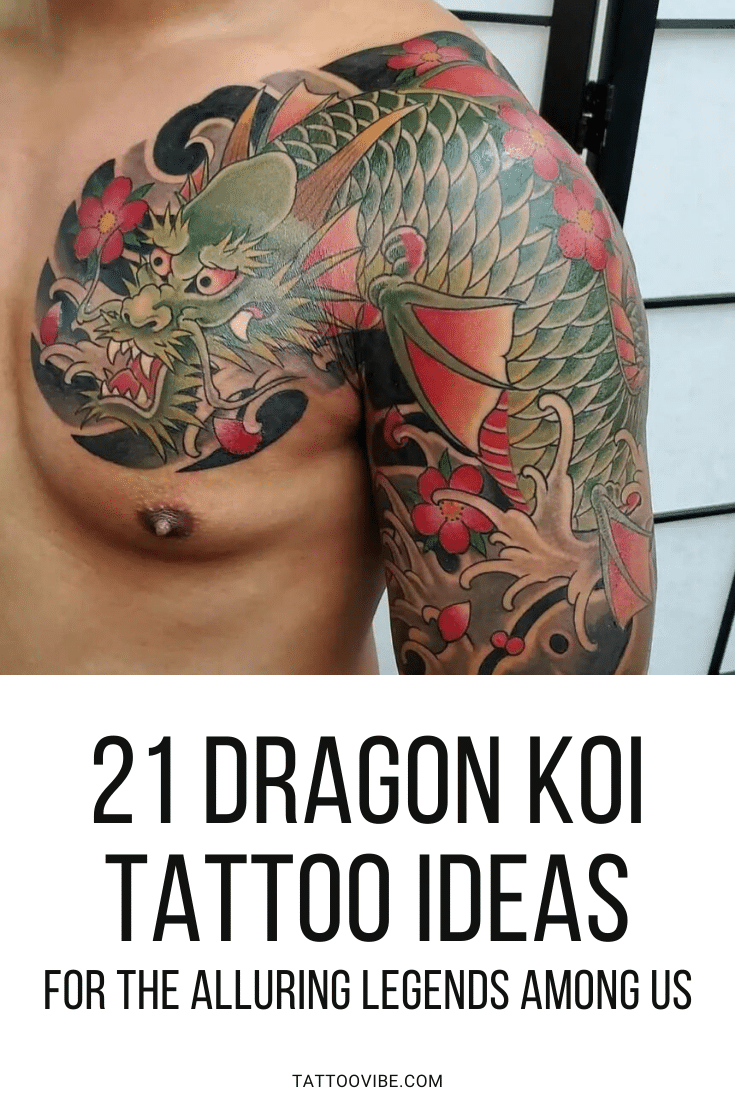 21 Drachen Koi Tattoo Ideen für die verführerischen Legenden unter uns
