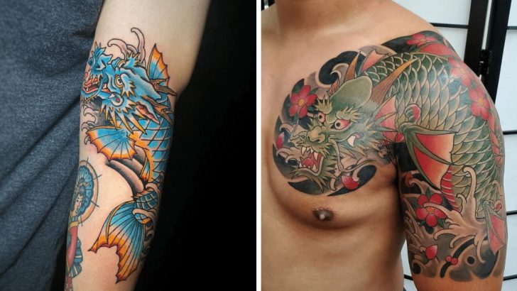 21 Drachen Koi Tattoo Ideen für die verführerischen Legenden unter uns