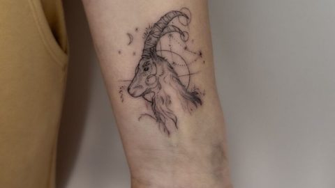 Steinbock Tattoo Klein
