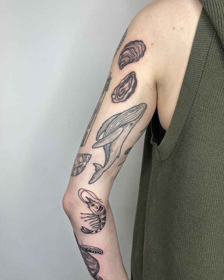 4. Ein Aufkleber Ärmel Krabben Tattoo
