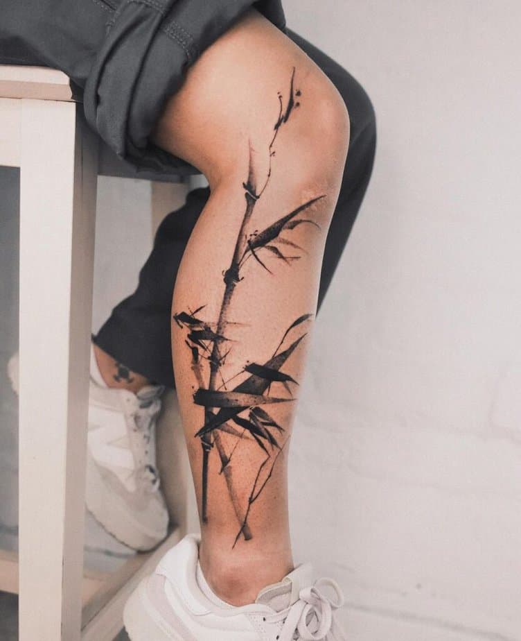 15. Ein abstraktes Bambus-Tattoo 