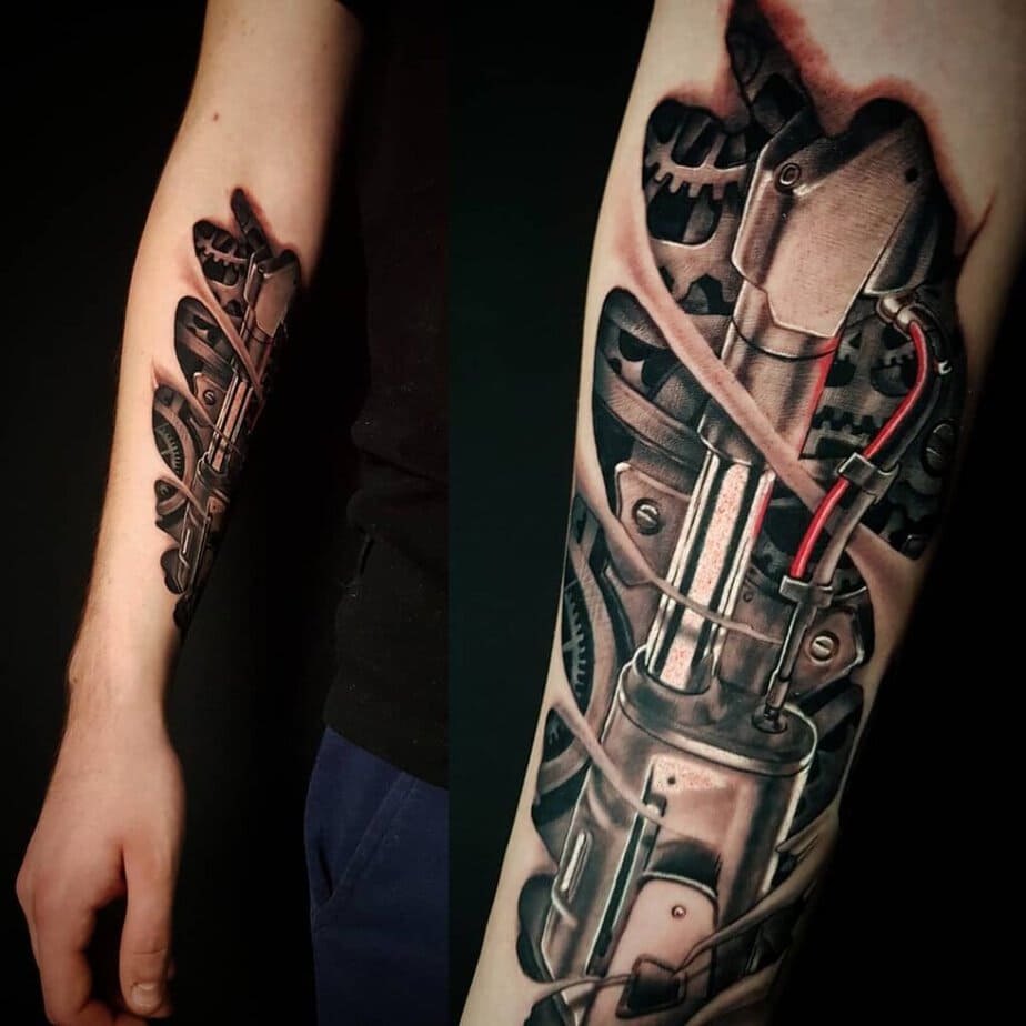 Biomechanische Tattoo-Ideen für deinen Arm