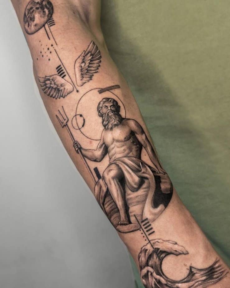Geometrische Poseidon-Tattoos