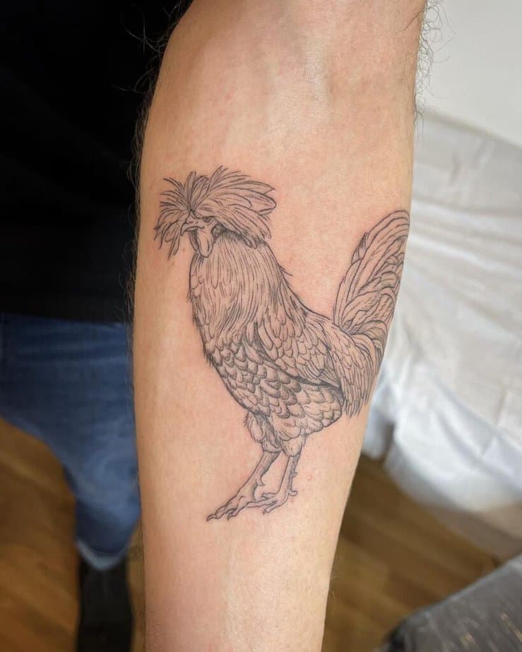 13. Ein polnischer Hahn als Tattoo 