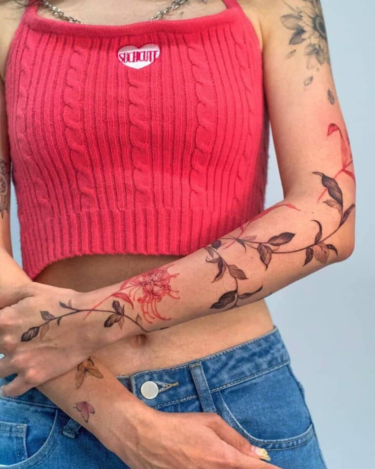 Unterarm-Blumen-Tattoo-Armband