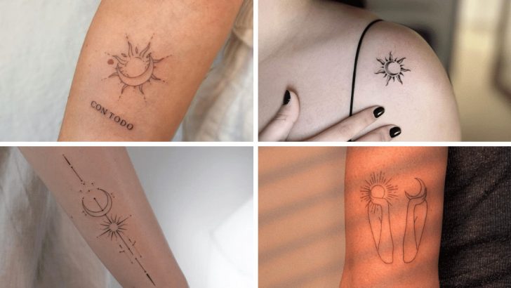 22 Ätherische Sonne und Mond Tattoos für aufbrausende Nachtschwärmer