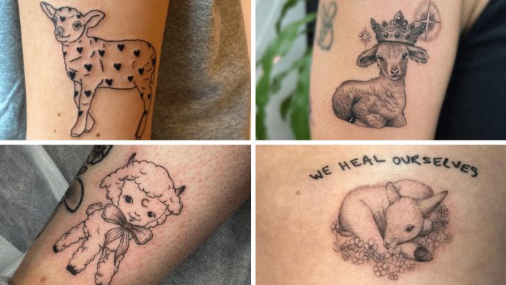 22 wunderschöne Lamm Tattoo Ideen, die Unschuld und Reinheit symbolisieren