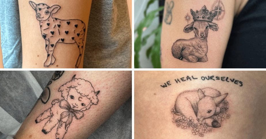 22 wunderschöne Lamm Tattoo Ideen, die Unschuld und Reinheit symbolisieren