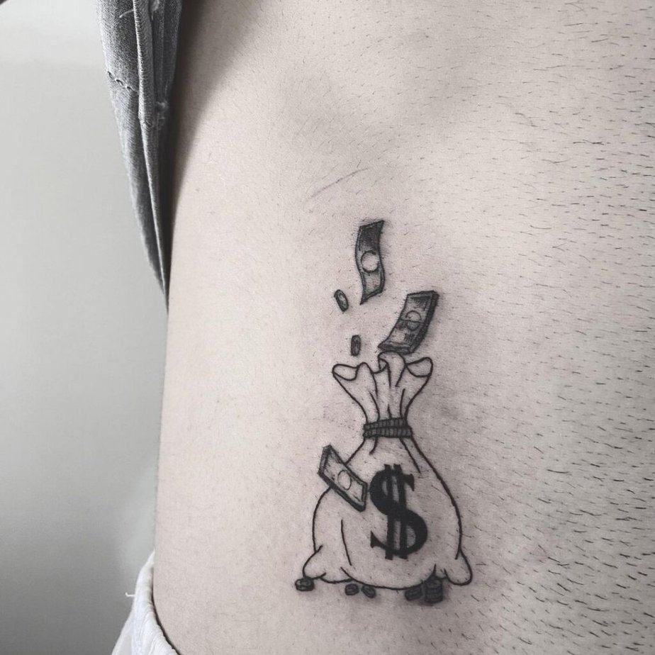 Beutel mit Geld Tattoo Ideen