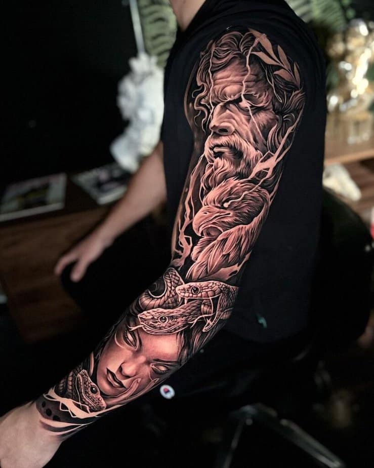 Mythologischer Krieger Tattoo Ärmel