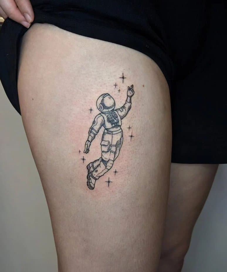 Astronautentattoos perfekt für dein Bein