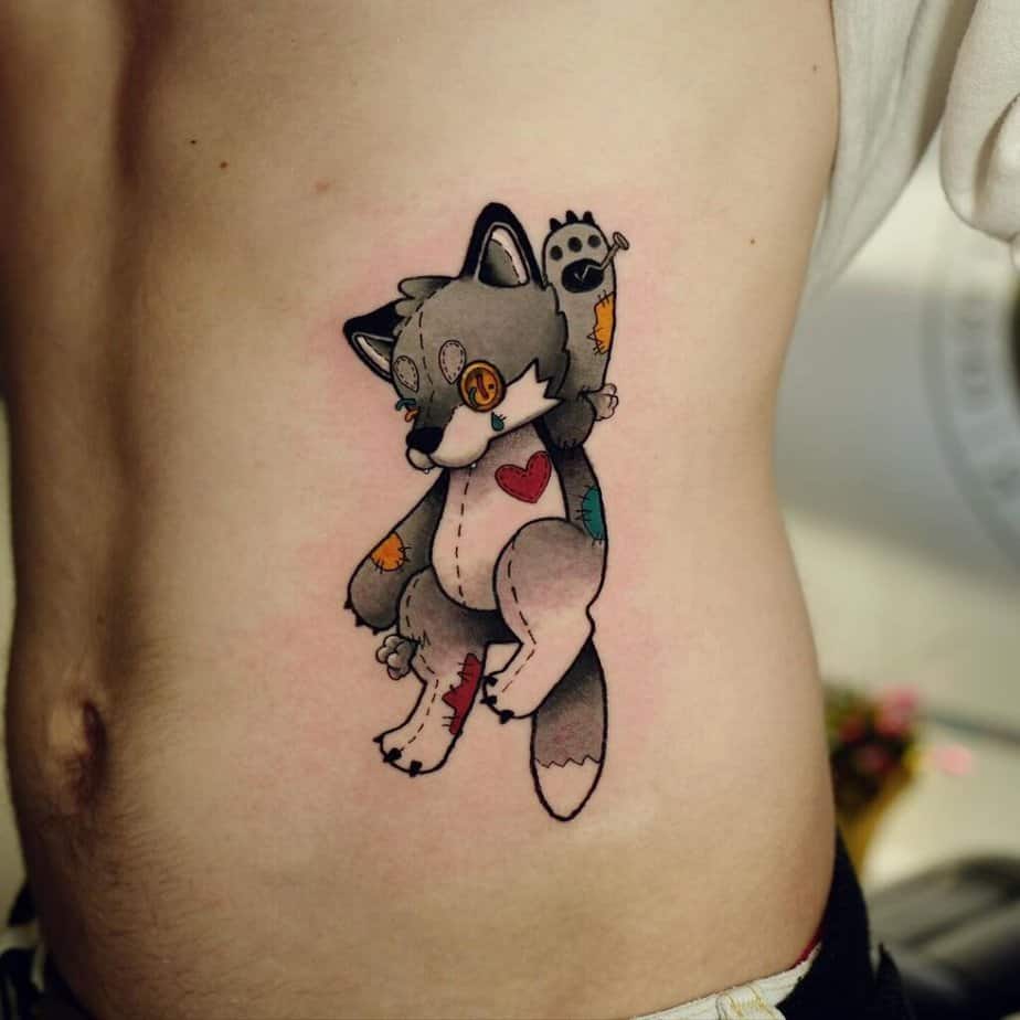 Bunte Wolf Tattoos für Männer