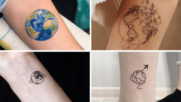 23 Erd-Tattoo-Ideen für die Liebhaber unserer einzigen Heimat