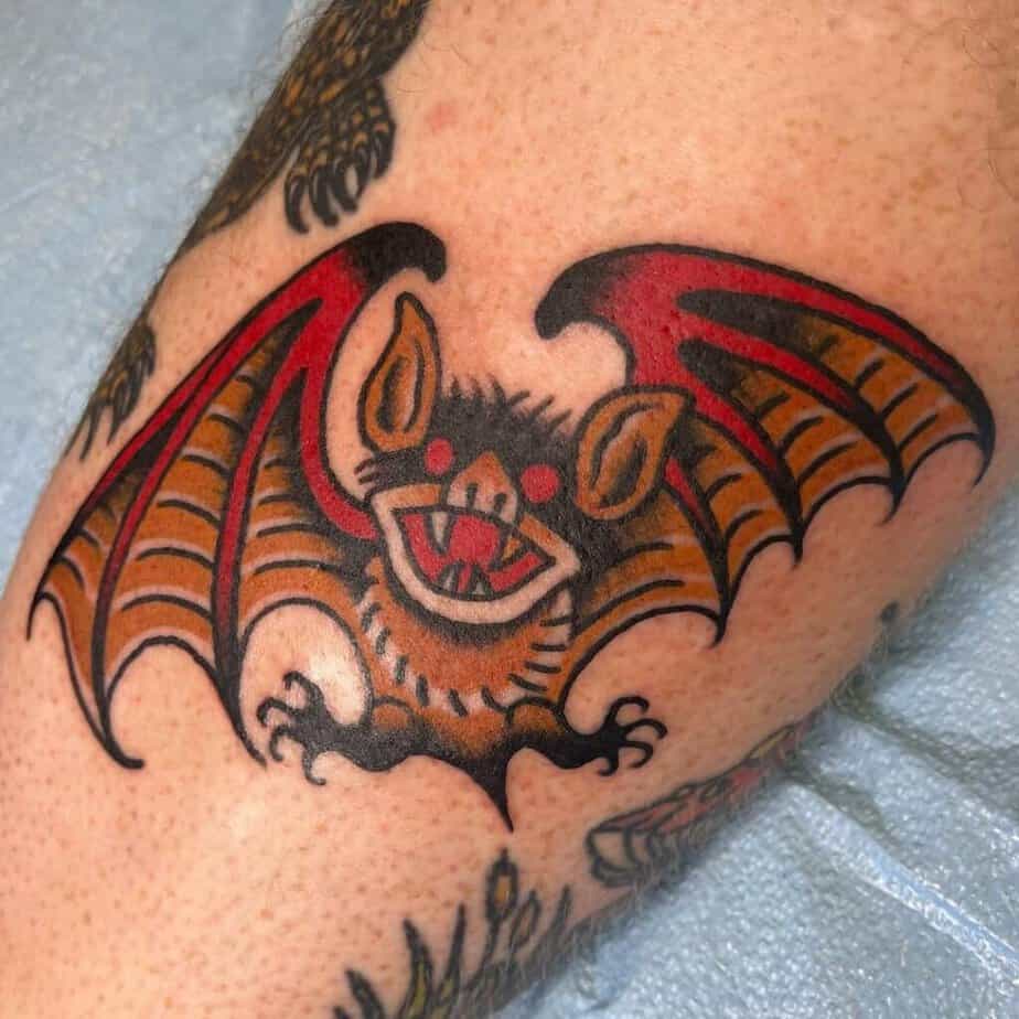 Traditionelle Fledermaus Tattoo Ideen
