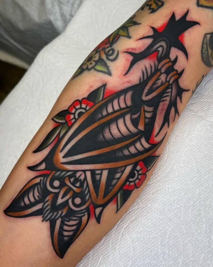 Traditionelle Fledermaus Tattoo Ideen