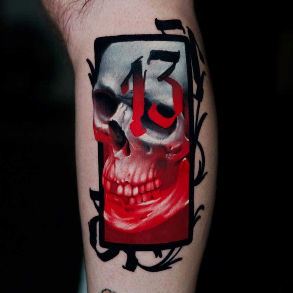 Farbe Totenkopf Tattoo