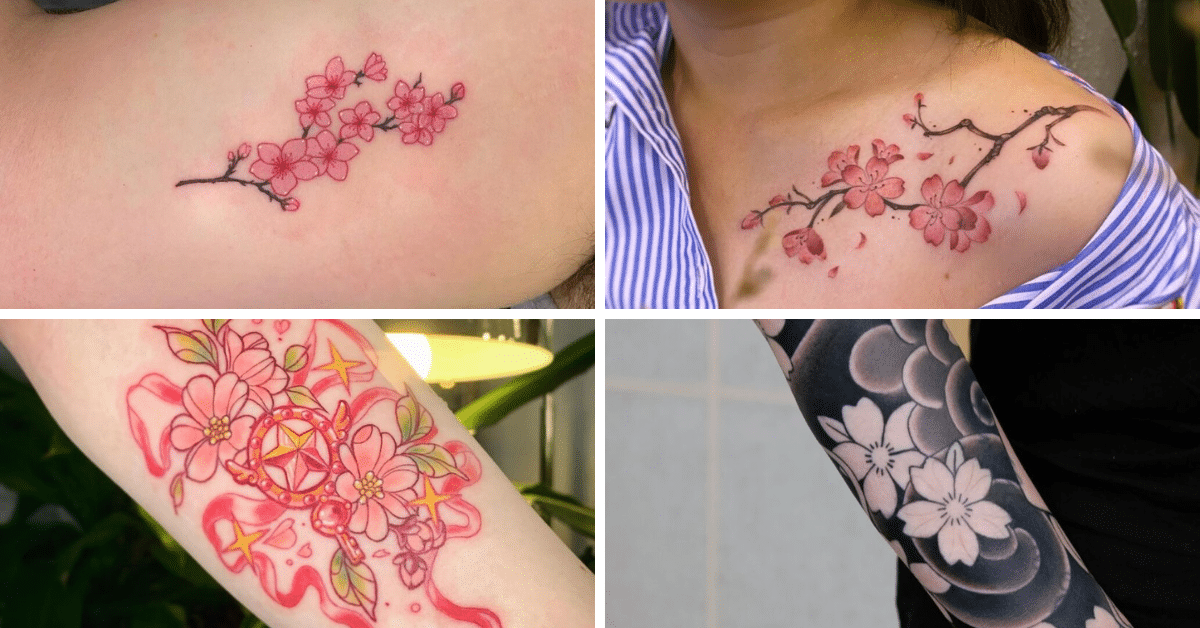 24 Kirschblütentattoos für die zerbrechliche Schönheit der Natur