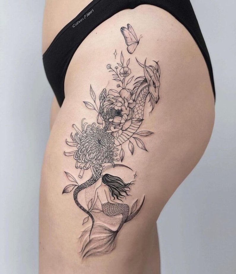 10. Ein großes und fettes Meerjungfrauen-Tattoo 