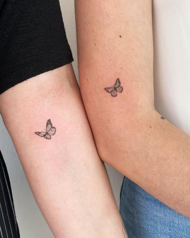 15. Schmetterlings-Tattoos für die beste Freundin 