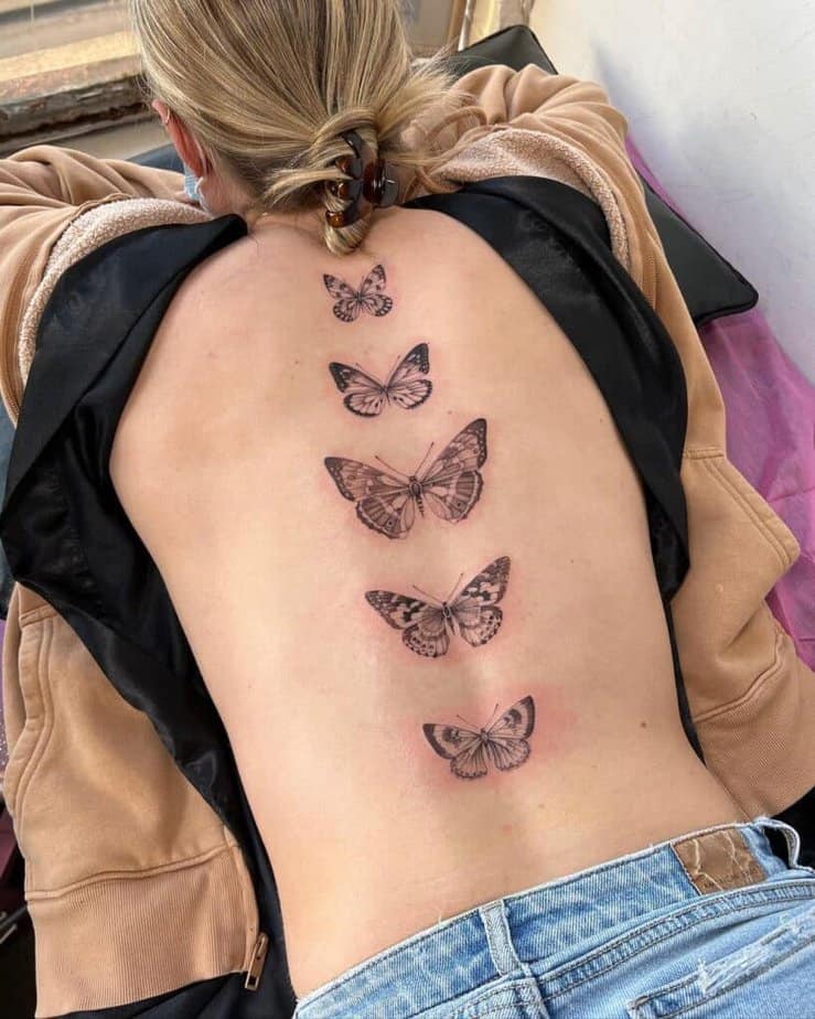 7. Ein Schmetterlingsrücken-Tattoo 