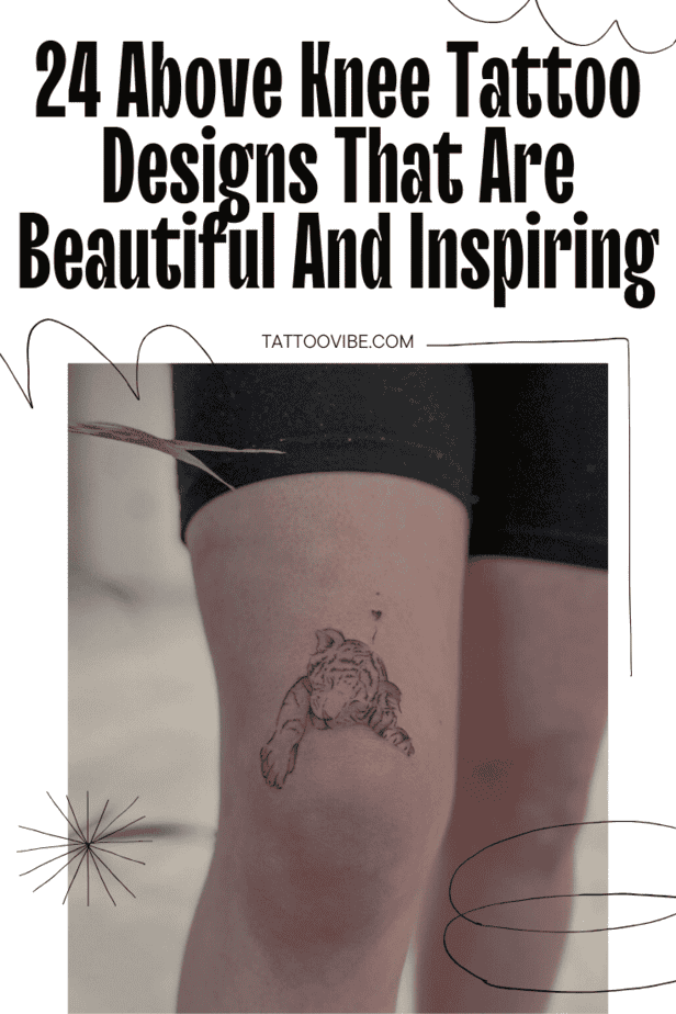 Ungewöhnliche Tattoo-Designs oberhalb des Knies