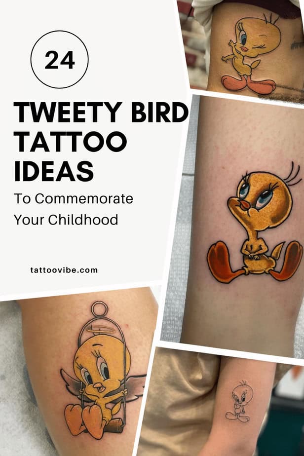 24 Tweety Bird Tattoo-Ideen zur Erinnerung an deine Kindheit
