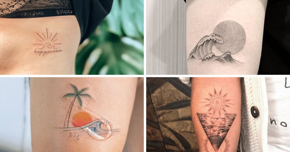 24 Ideen für Wellen- und Sonnen-Tattoos und die Bedeutung dahinter