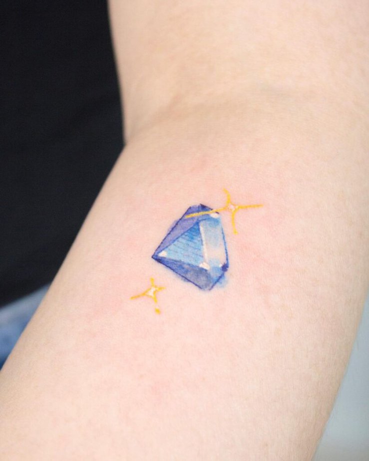10. Ein Aquarell-Diamant-Tattoo 