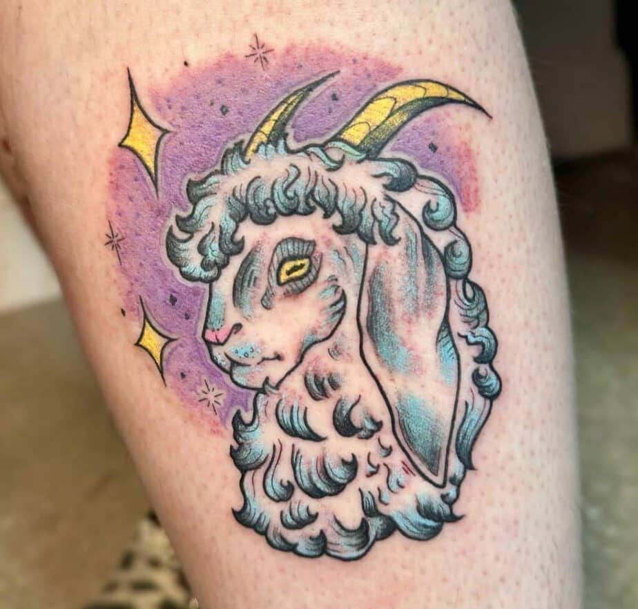 Niedliches Ziegen-Tattoo