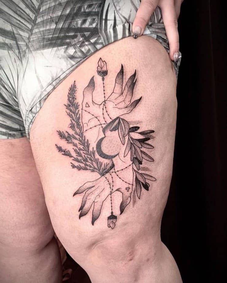 Gespenstische Hexenhände Tattoo
