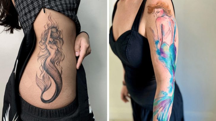 24 Meerjungfrauen-Tattoos, die Sie in die Welt der Tinte eintauchen lassen