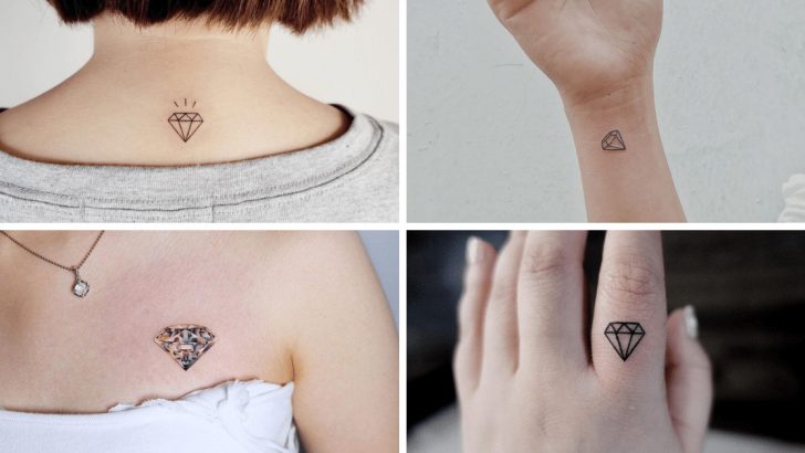 24 Wunderschöne Ausführungen des atemberaubenden kleinen Diamant-Tattoos