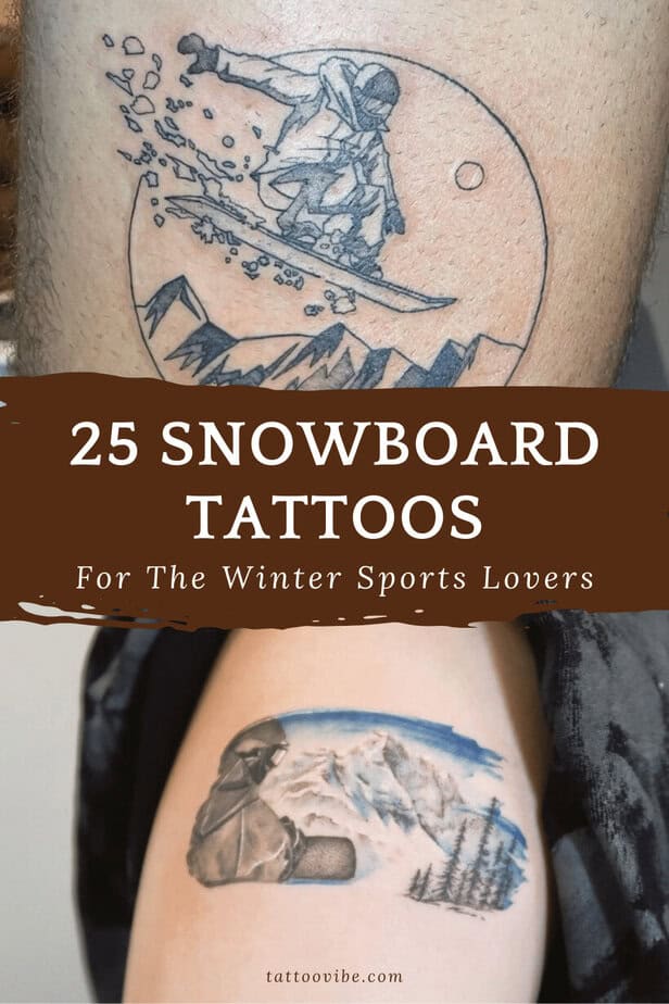 25 Snowboard-Tattoos für die Wintersportliebhaber
