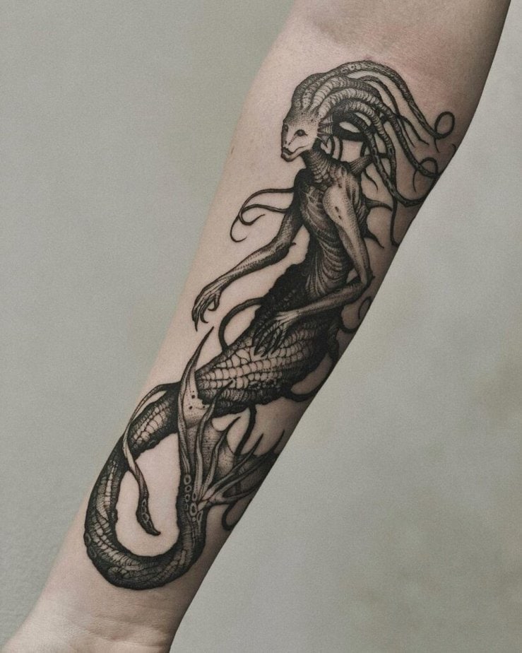 Dunkle Meerjungfrauen-Tattoos