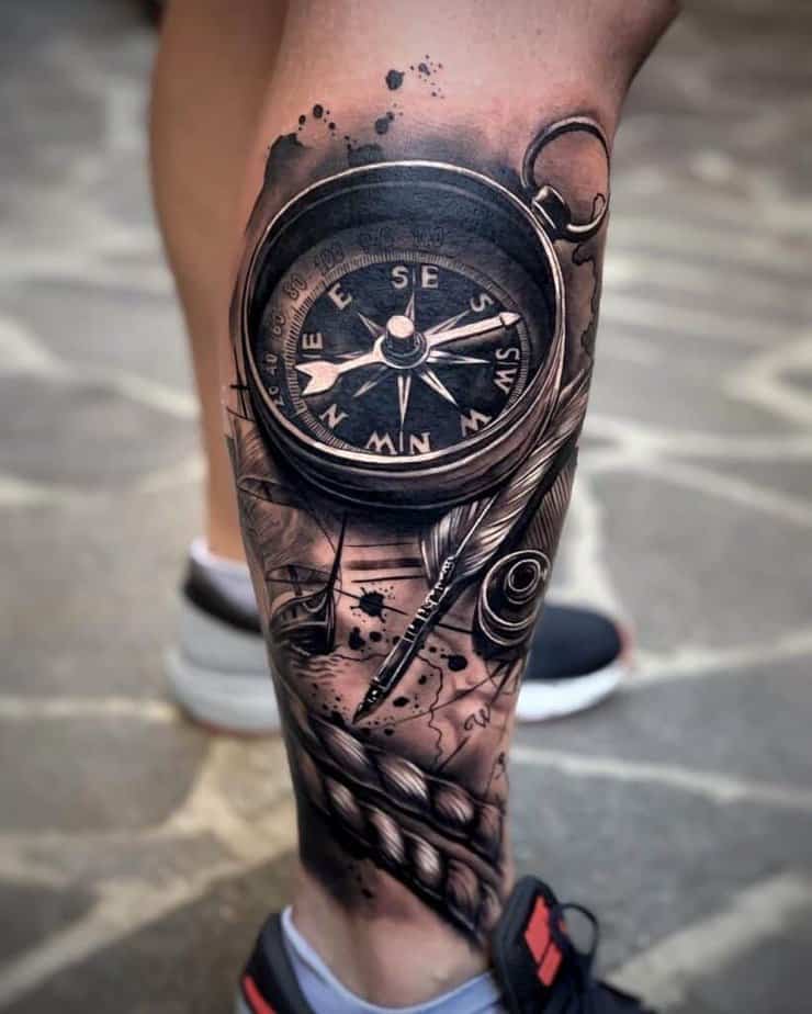 Große Kompass Tattoo Ideen