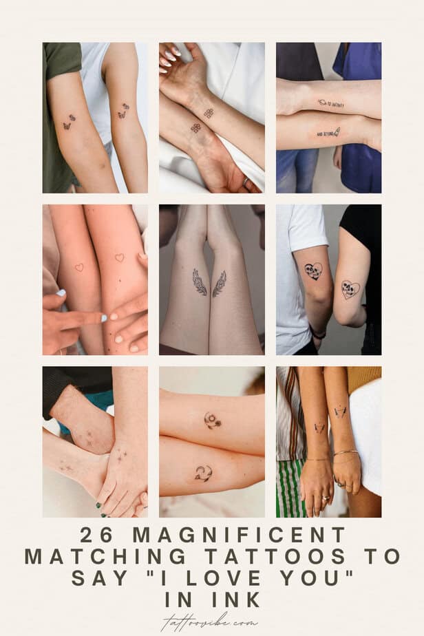 26 Wunderschöne passende Tattoos um "Ich liebe dich" mit Tinte zu sagen

