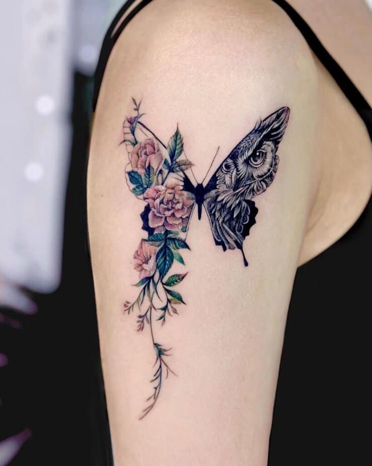 Floral Schmetterling Tattoo