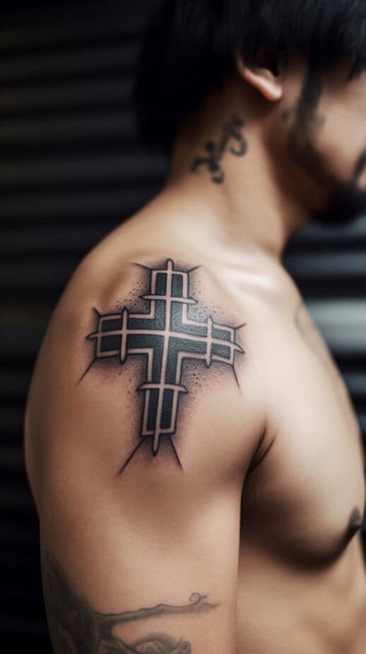 Kreuz Tattoo Mannnull