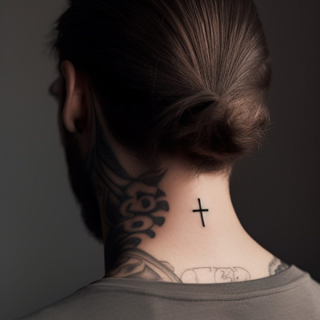 Hals Tattoo Kreuz